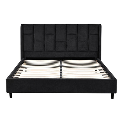 Sensa Double Bed Black Fabric 160x200cm