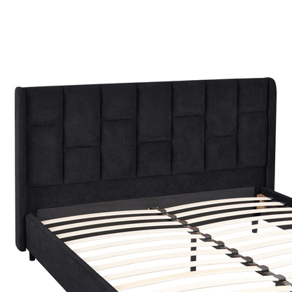 Sensa Double Bed Black Fabric 160x200cm