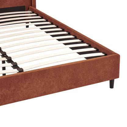 Sensa Double Bed Terracotta Fabric 160x200cm