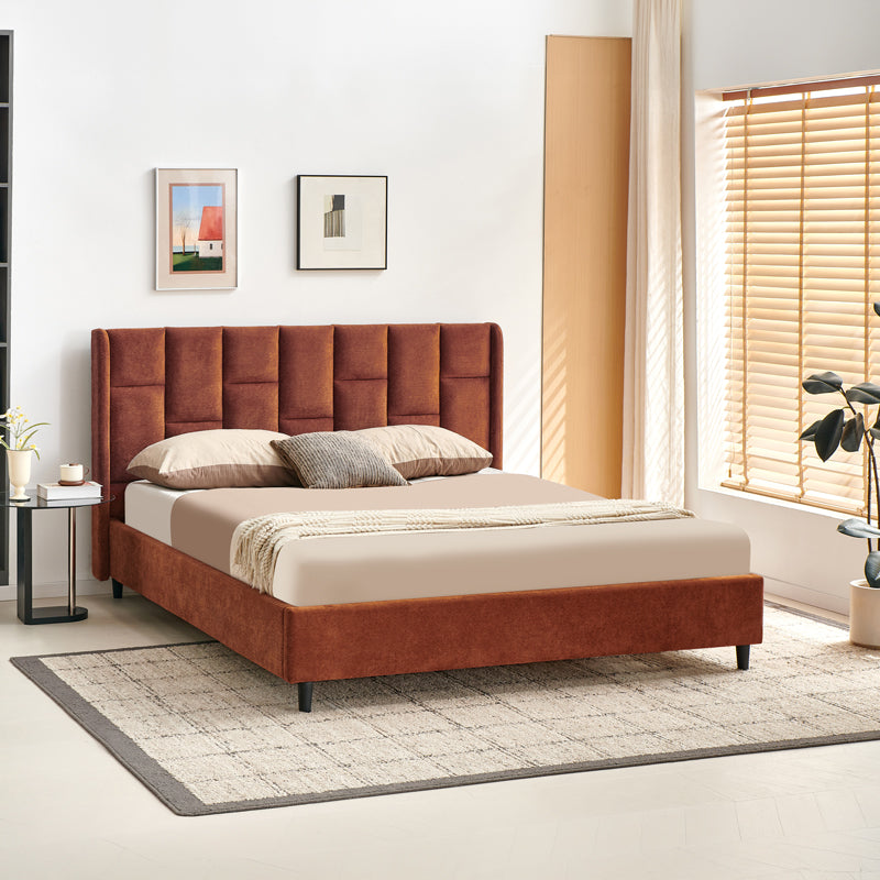 Sensa Double Bed Terracotta Fabric 160x200cm