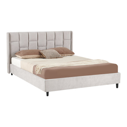 Sensa Double Bed Light Grey Fabric 160x200cm
