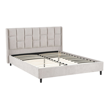 Sensa Double Bed Light Grey Fabric 160x200cm