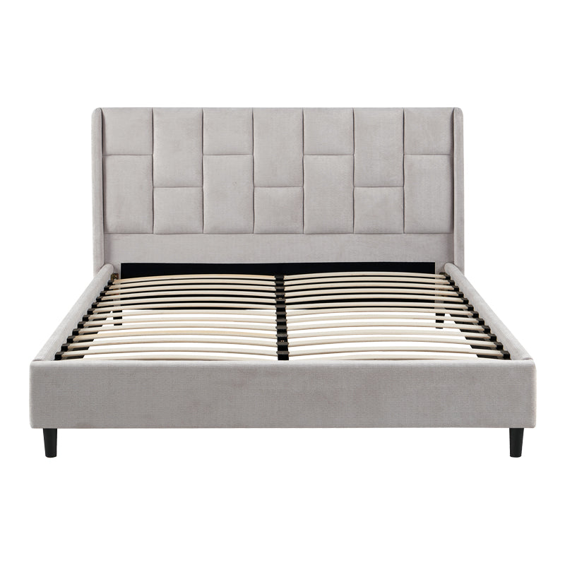 Sensa Double Bed Light Grey Fabric 160x200cm