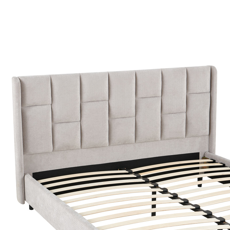 Sensa Double Bed Light Grey Fabric 160x200cm