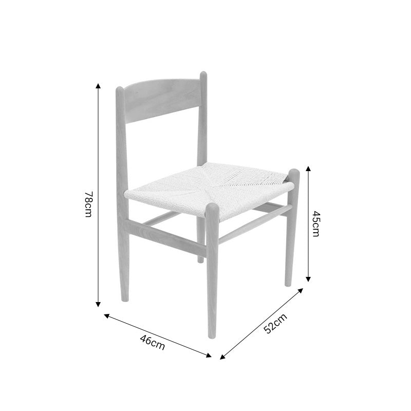 Καρέκλα Conan Φυσικό Ξύλο Oξιάς-Έδρα Φυσικό Σχοινί 52X46X78