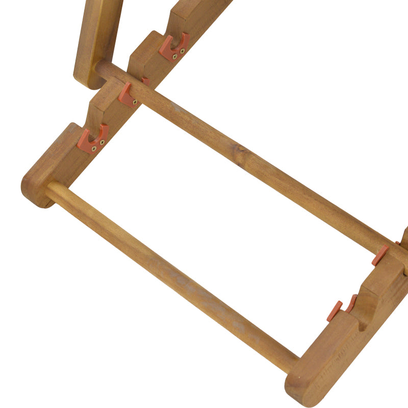 Σεζλόνγκ Xurian Ξύλο Ακακίας Φυσικό-Πανί PVC Μαύρο