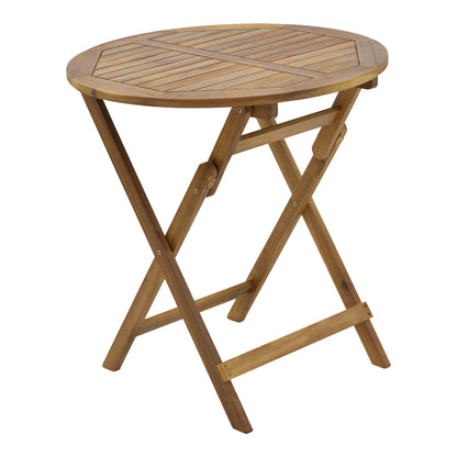 Capruva Folding Table Natural Acacia Wood Φ70x74