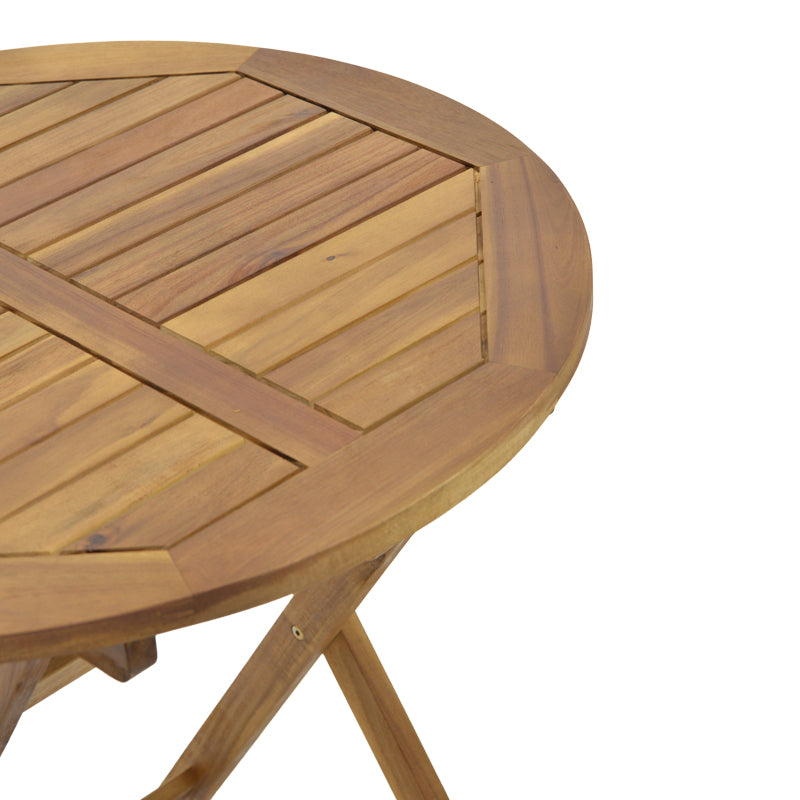 Capruva Folding Table Natural Acacia Wood Φ70x74