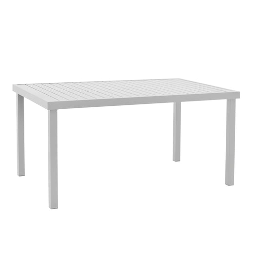 Dining Table Azelie-Kliton II Set of 7 Pieces Gray Fabric-White Aluminum 150x80x74