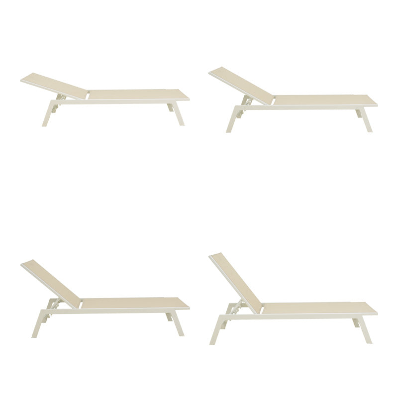 Ξαπλώστρα Boka Λευκό Αλουμίνιο και Textilene σε Μπεζ Απόχρωση 60x192x31