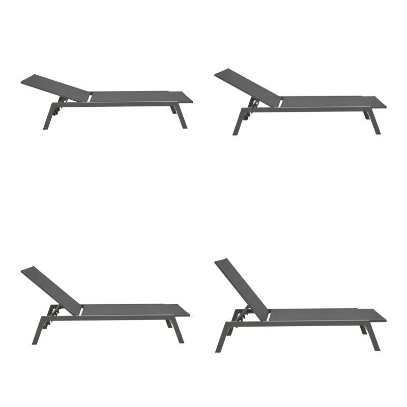 Ξαπλώστρα Boka Ανθρακί Αλουμίνιο και Textilene σε Μαύρη Απόχρωση 60x192x31