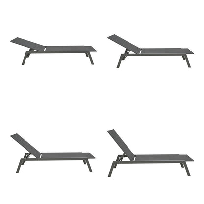 Ξαπλώστρα Boka Ανθρακί Αλουμίνιο και Textilene σε Μαύρη Απόχρωση 60x192x31