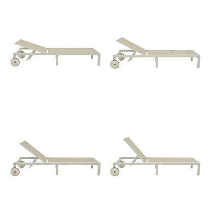 Ξαπλώστρα Mailo Λευκό Αλουμίνιο και Textilene σε Μπεζ Απόχρωση 71x206x30