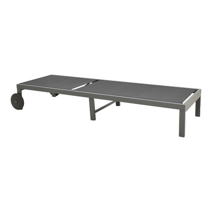 Ξαπλώστρα Mailo Ανθρακί Αλουμίνιο και Textilene σε Μαύρη Απόχρωση 71x206x30