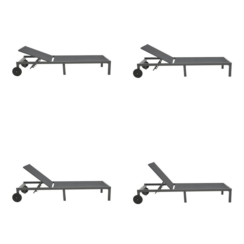 Ξαπλώστρα Mailo Ανθρακί Αλουμίνιο και Textilene σε Μαύρη Απόχρωση 71x206x30