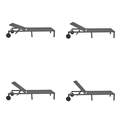 Ξαπλώστρα Mailo Ανθρακί Αλουμίνιο και Textilene σε Μαύρη Απόχρωση 71x206x30