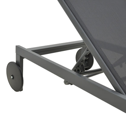 Ξαπλώστρα Mailo Ανθρακί Αλουμίνιο και Textilene σε Μαύρη Απόχρωση 71x206x30