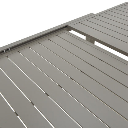 Τραπεζαρία Lafla-Azelie Σετ 7 Τεμ Σαμπανιζέ Αλουμίνιο και Plywood σε Φυσική Απόχρωση 160-240x100x75