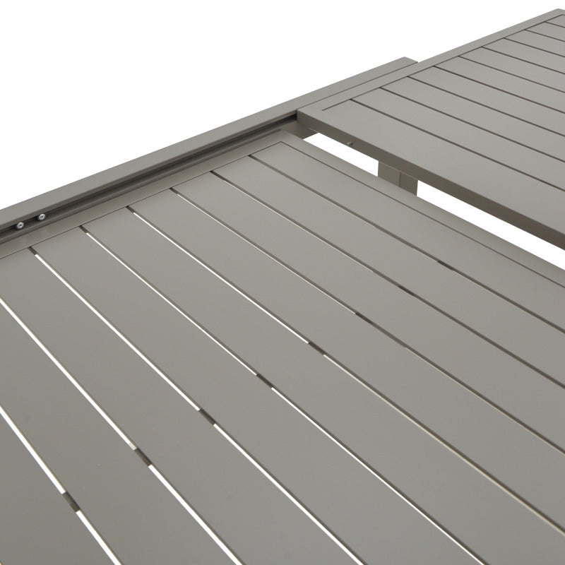 Τραπεζαρία Lafla-Azelie Σετ 9 Τεμ Σαμπανιζέ Αλουμίνιο και Plywood σε Φυσική Απόχρωση 160-240x100x75