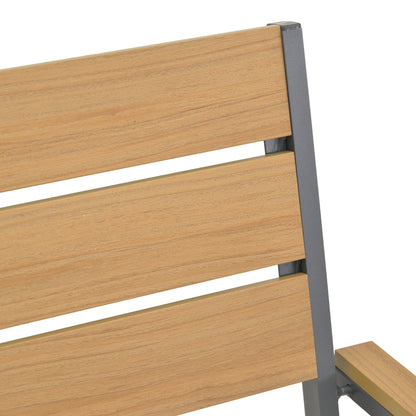 Πολυθρόνα Breze Στοιβαζόμενη Plywood σε Φυσική-Αλουμίνιο σε Ανθρακί Απόχρωση 57.5x60x88