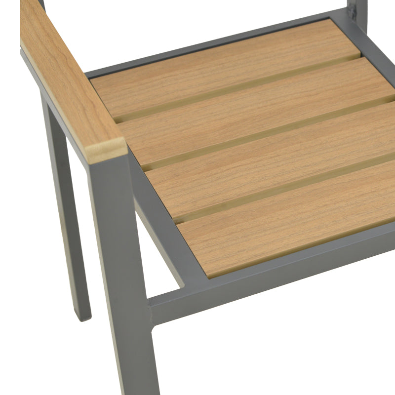 Πολυθρόνα Breze Στοιβαζόμενη Plywood σε Φυσική-Αλουμίνιο σε Ανθρακί Απόχρωση 57.5x60x88