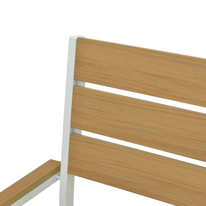 Πολυθρόνα Breze Στοιβαζόμενη Plywood σε Φυσική-Αλουμίνιο σε Λευκή Απόχρωση 57.5x60x88