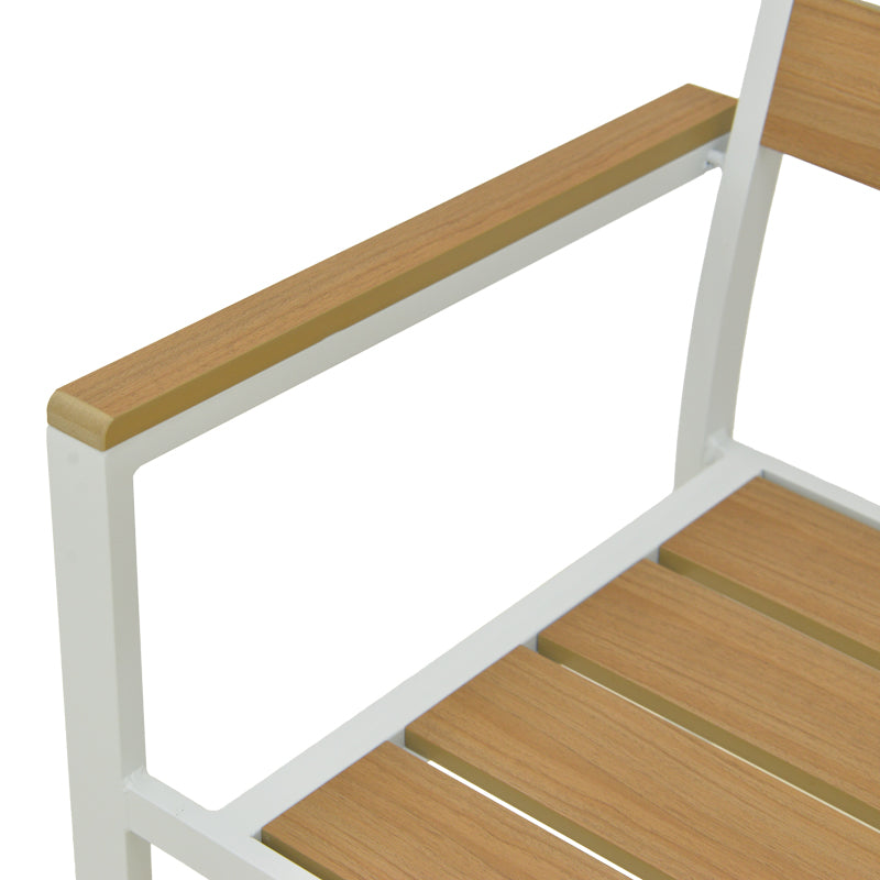 Πολυθρόνα Breze Στοιβαζόμενη Plywood σε Φυσική-Αλουμίνιο σε Λευκή Απόχρωση 57.5x60x88