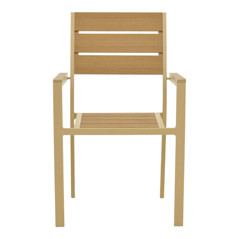 Πολυθρόνα Breze Στοιβαζόμενη Plywood σε Φυσική-Αλουμίνιο σε Cappuccino Απόχρωση 57.5x60x88