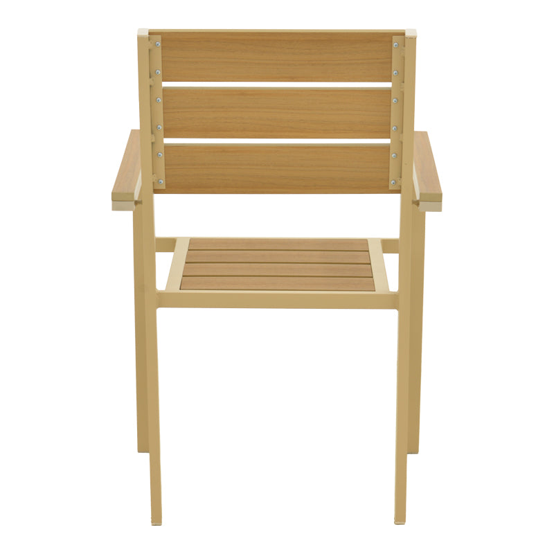 Πολυθρόνα Breze Στοιβαζόμενη Plywood σε Φυσική-Αλουμίνιο σε Cappuccino Απόχρωση 57.5x60x88
