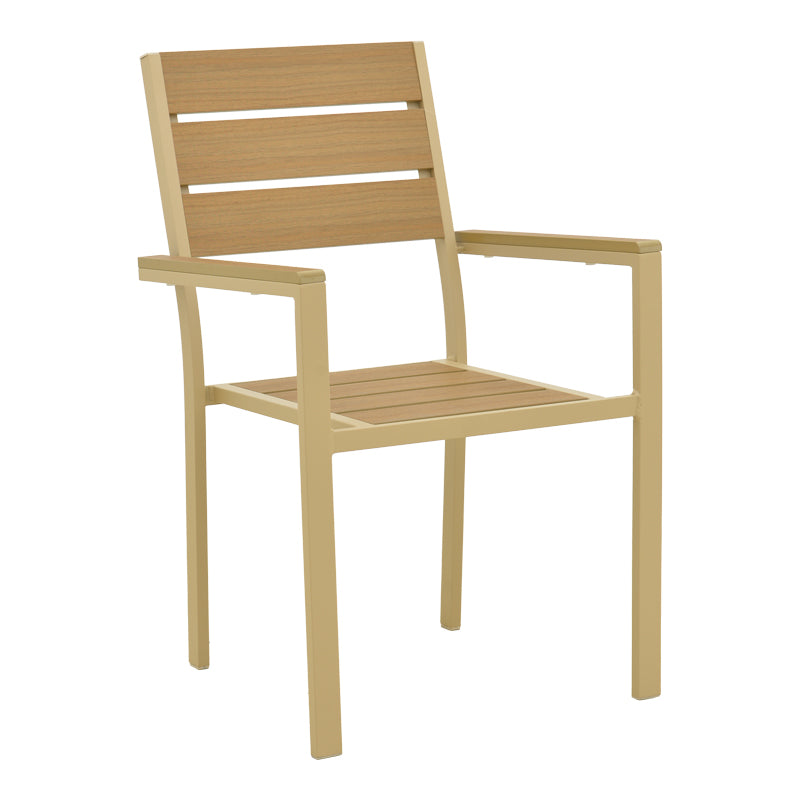 Πολυθρόνα Breze Στοιβαζόμενη Plywood σε Φυσική-Αλουμίνιο σε Cappuccino Απόχρωση 57.5x60x88