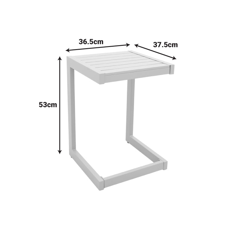 Τραπέζι Aether Αλουμίνιο σε Λευκή Απόχρωση 37.5x36.5x53