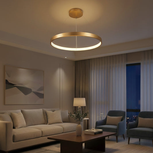 NEMESIS KLV-101-0213 Κρεμαστό Φωτιστικό Οροφής LED 67W 6700lm 180° AC 220-240V IP20 Ρυθμιζόμενο Λευκό CCT με Χειριστήριο από 2700K έως 6000K Dimmable - Lumileds SMD Chip - Χρυσό Πλατίνα - Μ80 x Π80 x Υ4