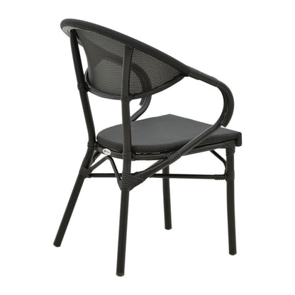 Πολυθρόνα Κήπου Isaia Μαύρο Αλουμίνιο-Textilene Μαύρο 57X57X83