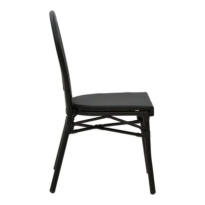 Καρέκλα Κήπου Nacia  Μαύρο Αλουμίνιο-Μαύρο Textilene 45X59X85
