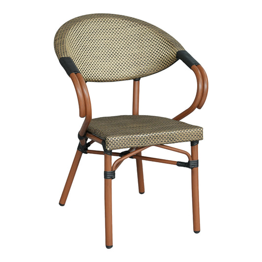 Armchair Isaia Walnut Aluminum-Textilene Gold 57x57x83