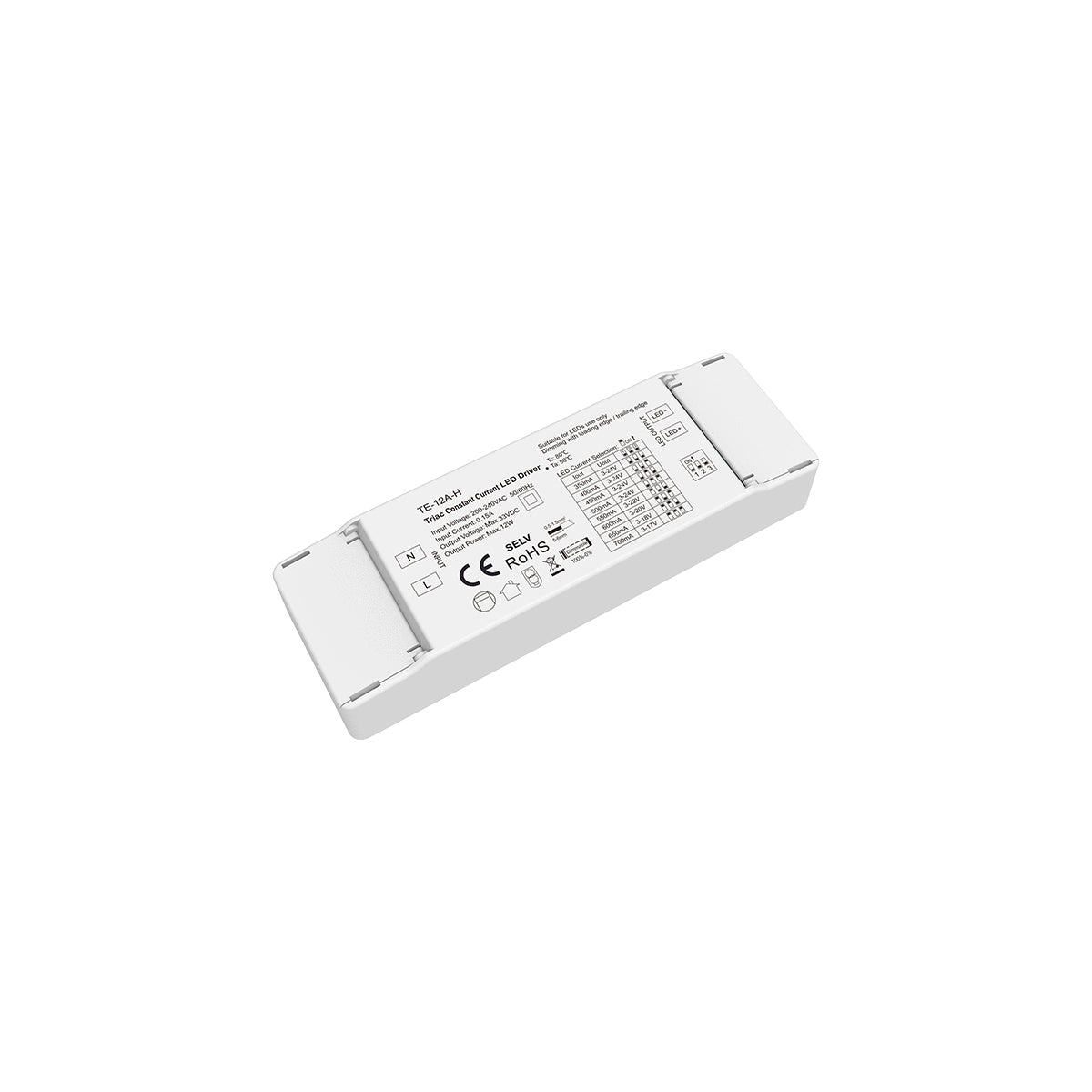 73131 TE-12A-H SKYDANCE AC Triac Dimmable Constant Current LED Driver 1 Κανάλι AC 200-240V 1 x 0.15A 12W - Max 0.15A 12W - IP20 Μ11.1 x Π3.7 x Υ2cm