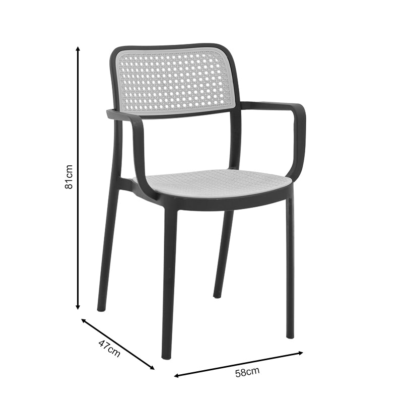 Πολυθρόνα Westley PP Φυσικό-Μαύρο 58X47X81