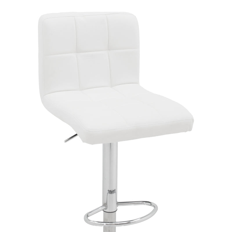 Σκαμπό Μπαρ Remina Πτυσσόμενο Λευκό PU - Βάση Χρωμίου 44x44x112