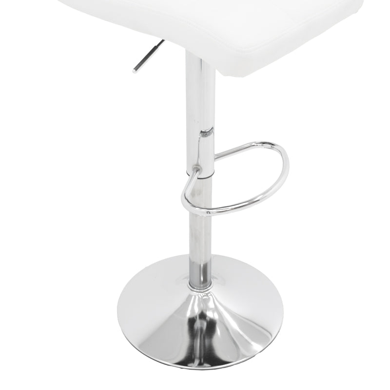 Σκαμπό Μπαρ Remina Πτυσσόμενο Λευκό PU - Βάση Χρωμίου 44x44x112