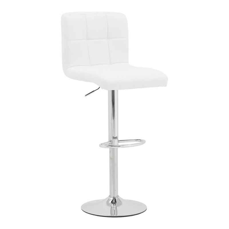 Σκαμπό Μπαρ Remina Πτυσσόμενο Λευκό PU - Βάση Χρωμίου 44x44x112