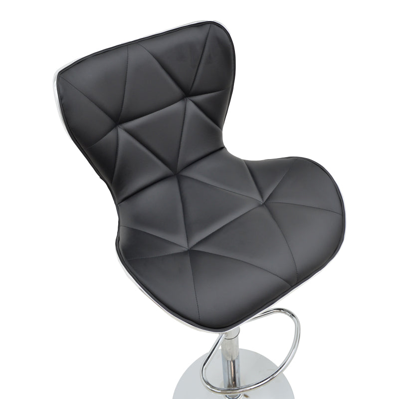 Σκαμπό Μπαρ Jorine Πτυσσόμενο Μαύρο PU - Βάση Χρωμίου 53x44x114