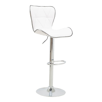 Σκαμπό Μπαρ Jorine Πτυσσόμενο Λευκό PU - Βάση Χρωμίου 53x44x114