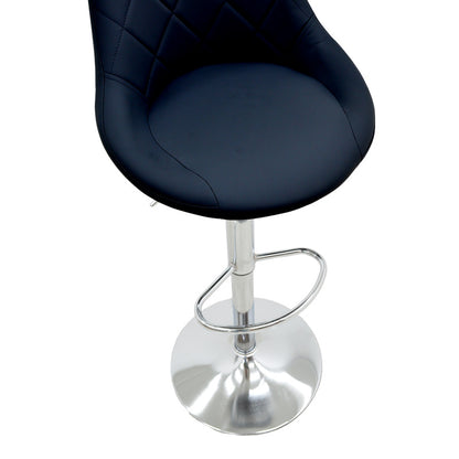 Σκαμπό Μπαρ Boronez Πτυσσόμενο Μαύρο PU-Βάση Χρωμίου 47x49x112