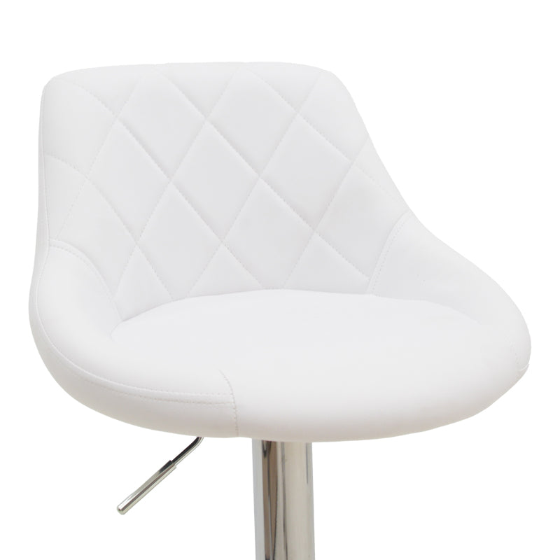 Σκαμπό Μπαρ Boronez Πτυσσόμενο Λευκό PU-Βάση Χρωμίου 47x49x112