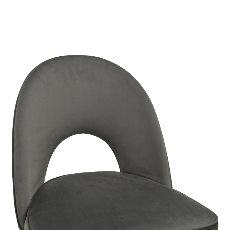 Σκαμπό Μπαρ Casenio Ανθρακί Βελούδο-Πόδι Μαύρο με Χρυσό Μέταλλο 48x50x117