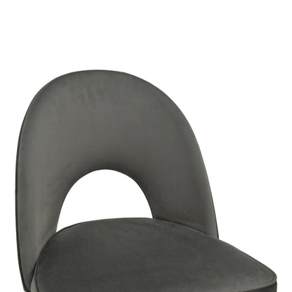 Σκαμπό Μπαρ Casenio Ανθρακί Βελούδο-Πόδι Μαύρο με Χρυσό Μέταλλο 48x50x117