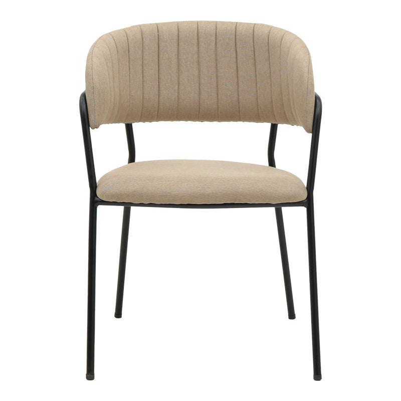 Καρέκλα Morel Μπεζ Ύφασμα-Πόδι Μαύρο Μέταλλο 55x55x76