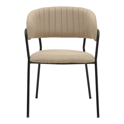 Καρέκλα Morel Μπεζ Ύφασμα-Πόδι Μαύρο Μέταλλο 55x55x76