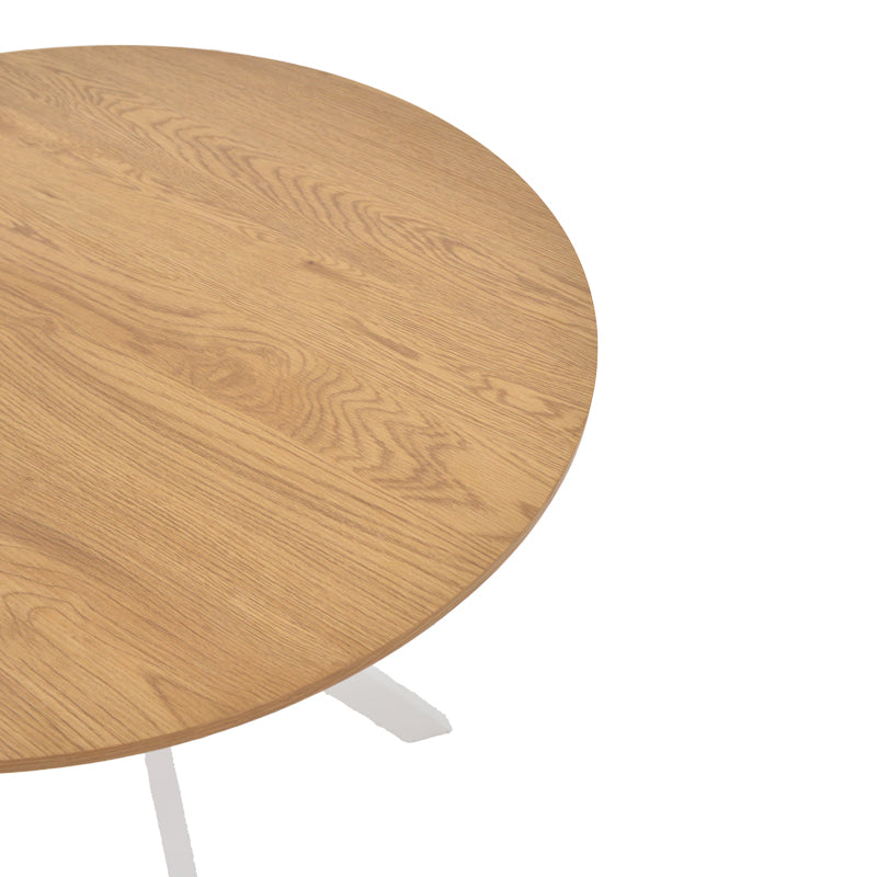 Τραπέζι Xuson Φυσικό MDF-Πόδι Λευκό Μέταλλο Φ80x75