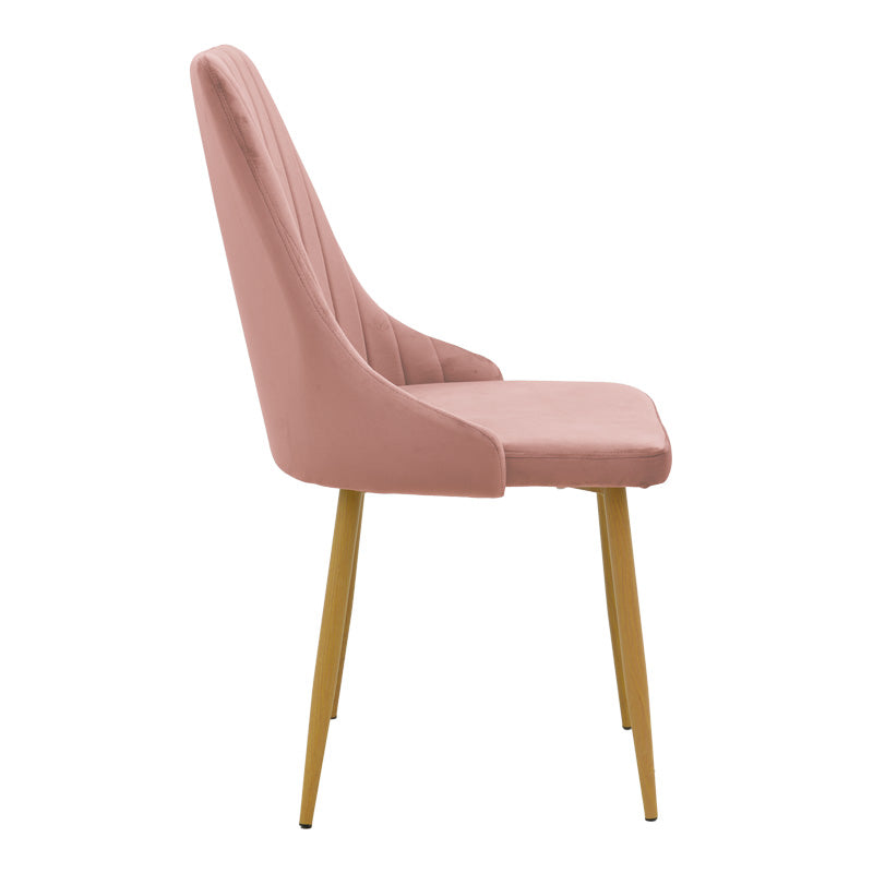 Καρέκλα Azori Σάπιο Μήλο Βελούδο με Πόδι Μετάλλου σε Φυσική Απόχρωση 49x55x85